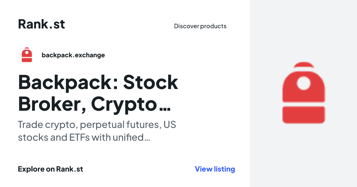 Backpack: Stock Broker, Crypto Exchange & Wallet social card preview